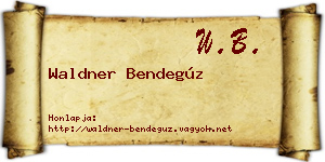Waldner Bendegúz névjegykártya